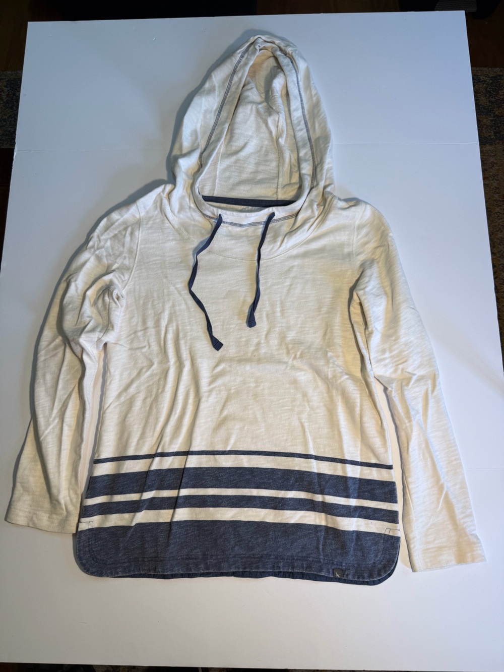Eddie Bauer Striped Lightweight Pullover Hoodie - L